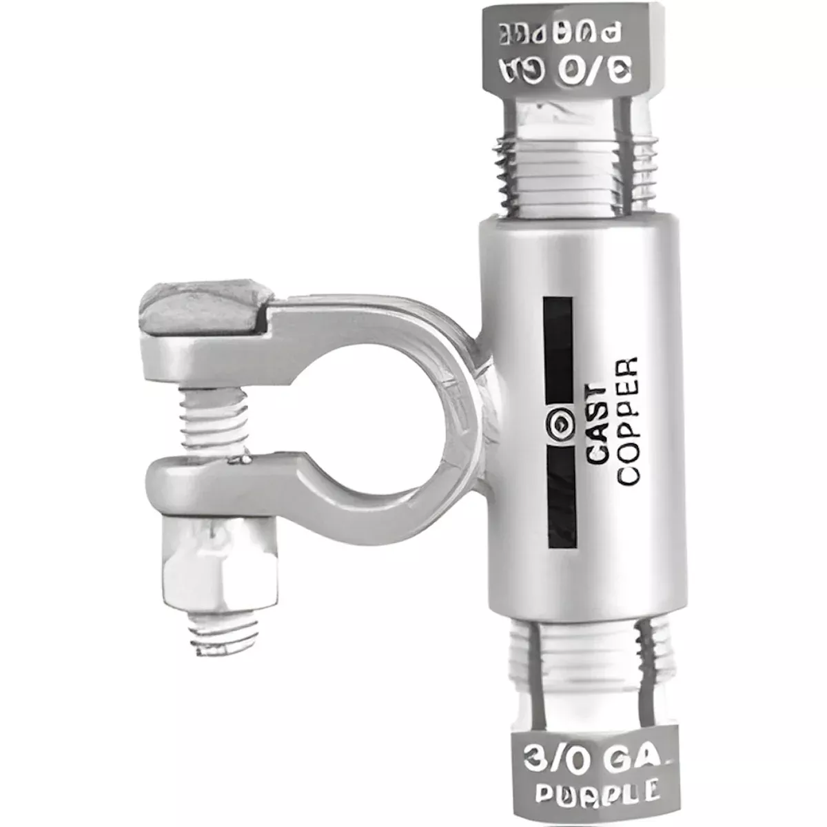 1 AND 2 GAUGE COMPRESSION BATTERY CABLE FLAG TERMINAL - TEE STYLE