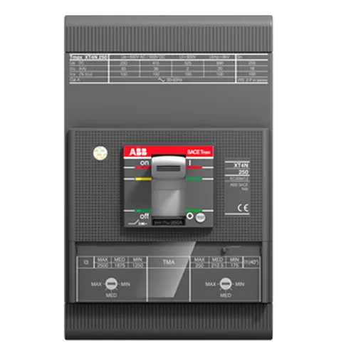 ABB XT4NU3200AFJ000XXX Circuit Breaker, 600 VAC/VDC, 25 kA @ 480 VAC Interrupt, 3 Poles, TMF/TMD Trip