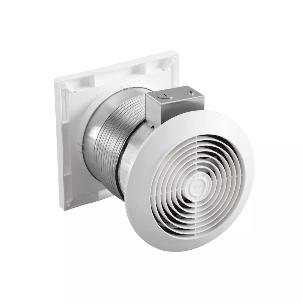 Broan 512M 0.7 Amp 120/127 Volt 70 CFM 3.5 Sones 8 Inch White Polymeric Square Grille Ventilator