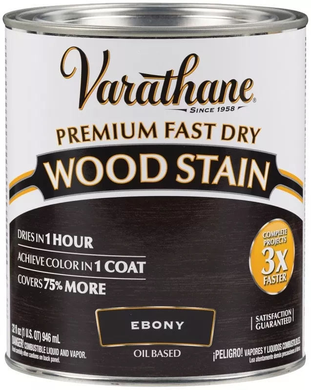 Fast Dry 1-coat Interior Wood Stain, Oil-based, Ebony, 1-qt.