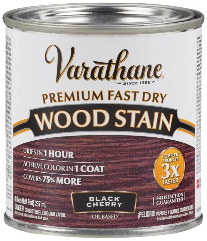Fast Dry Interior Wood Stain, Oil-based, Black Cherry, 1/2-pt.