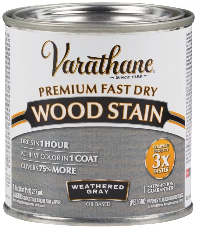 Fast Dry Interior Wood Stain, Oil-based, Weathered Gray, 1/2-pint
