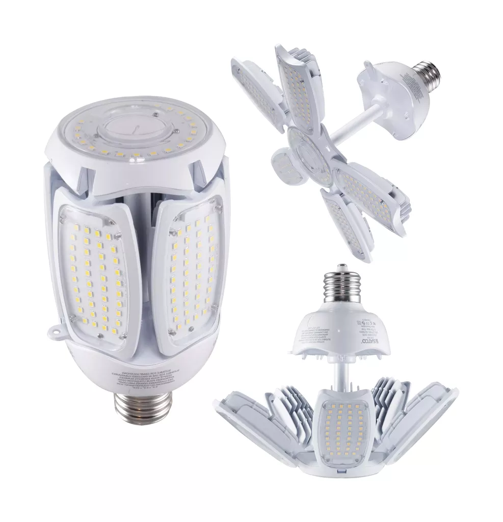 Satco S39752 60 Watt LED HID Replacement; 5000K; Mogul extended base; Adjustable Beam Angle; Type B Ballast Bypass;100-277 Volt