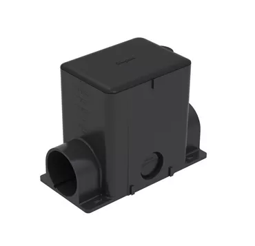 Wiremold 880MP2 5-1/2 x 4-1/8 x 6" Non-Metallic Rectangular Floor Box, 2" Conduit Feed, Gangable Box