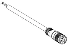 Woodhead 804000A09M050 Micro-Change (M12) Single-Ended Cordset, 4 Poles, Female (Straight) to Pigtail, 22 AWG, PVC Cable, 5.0m (16.40') Length